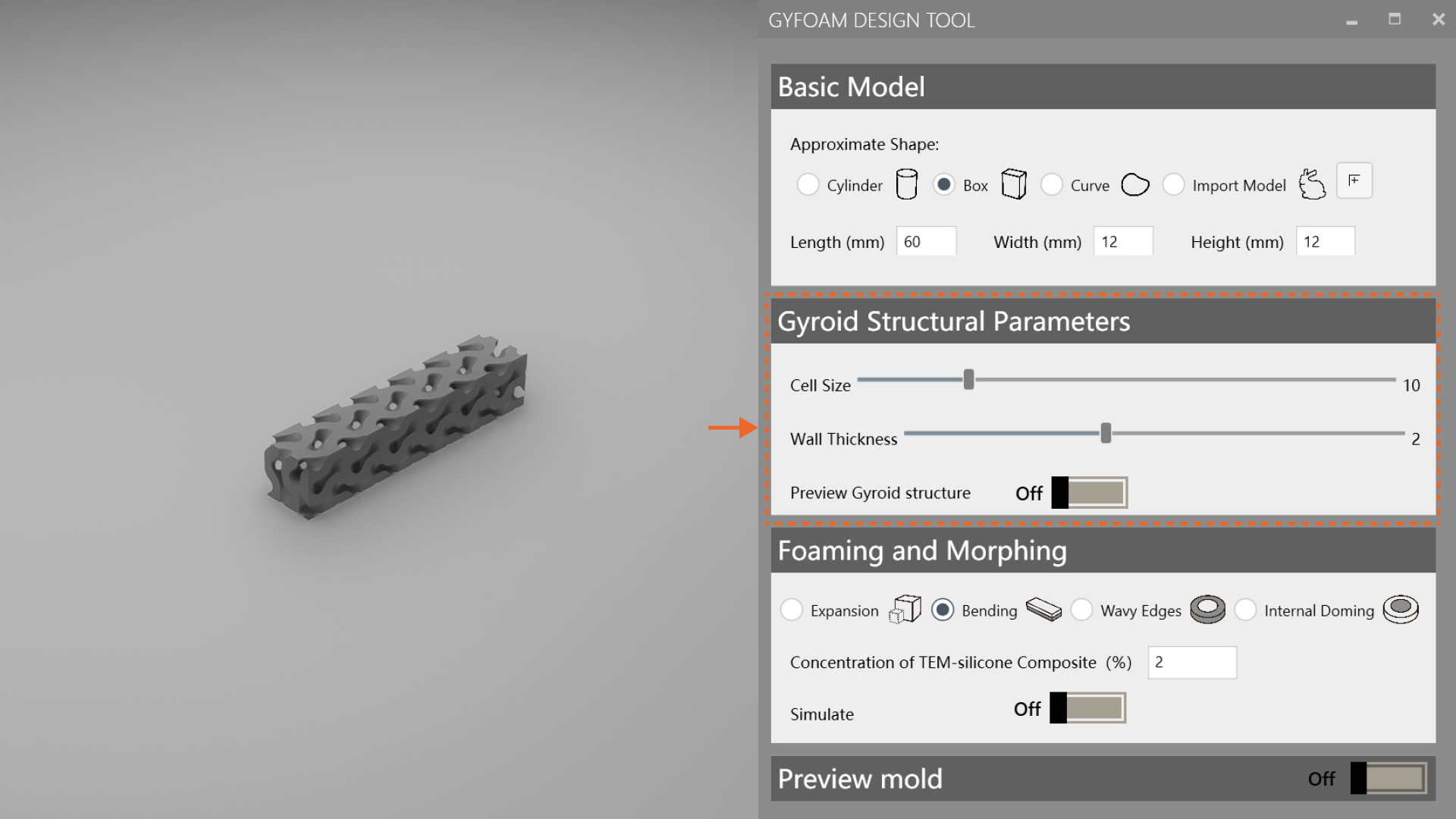 Step2: Customize Gyroid Structure