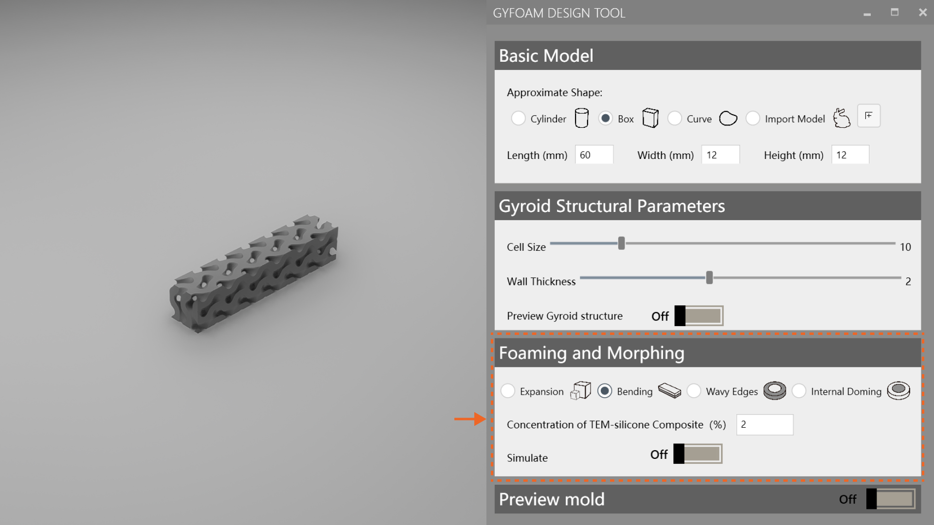 Step3: Material Concentration Preview